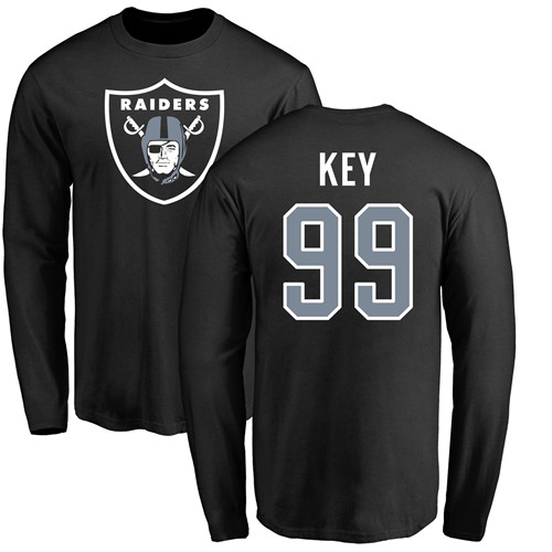 Men Oakland Raiders Olive Arden Key Name and Number Logo NFL Football #99 Long Sleeve T Shirt->nfl t-shirts->Sports Accessory